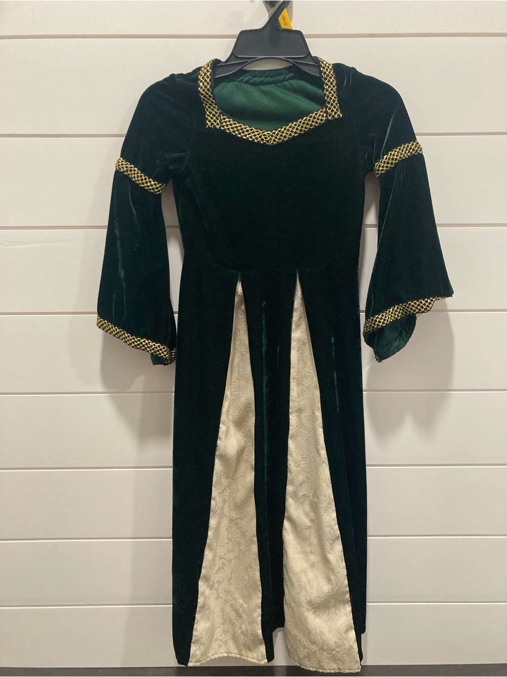Kids Dark Green & Gold Medieval Princess Halloween Costume